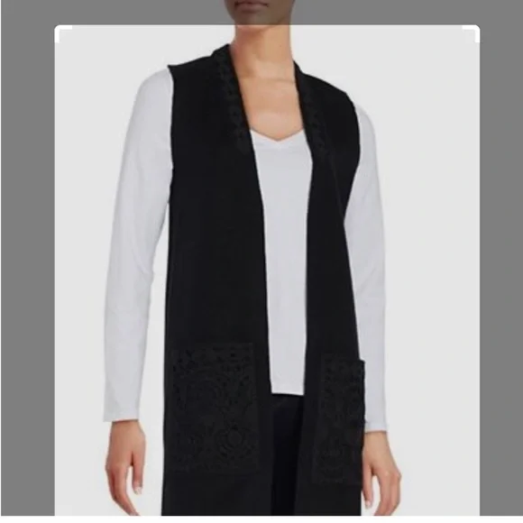 KOBI HALPERIN LONG VEST CARDIGAN SWEATER PRETTY​​​​​​ - Picture 5 of 8